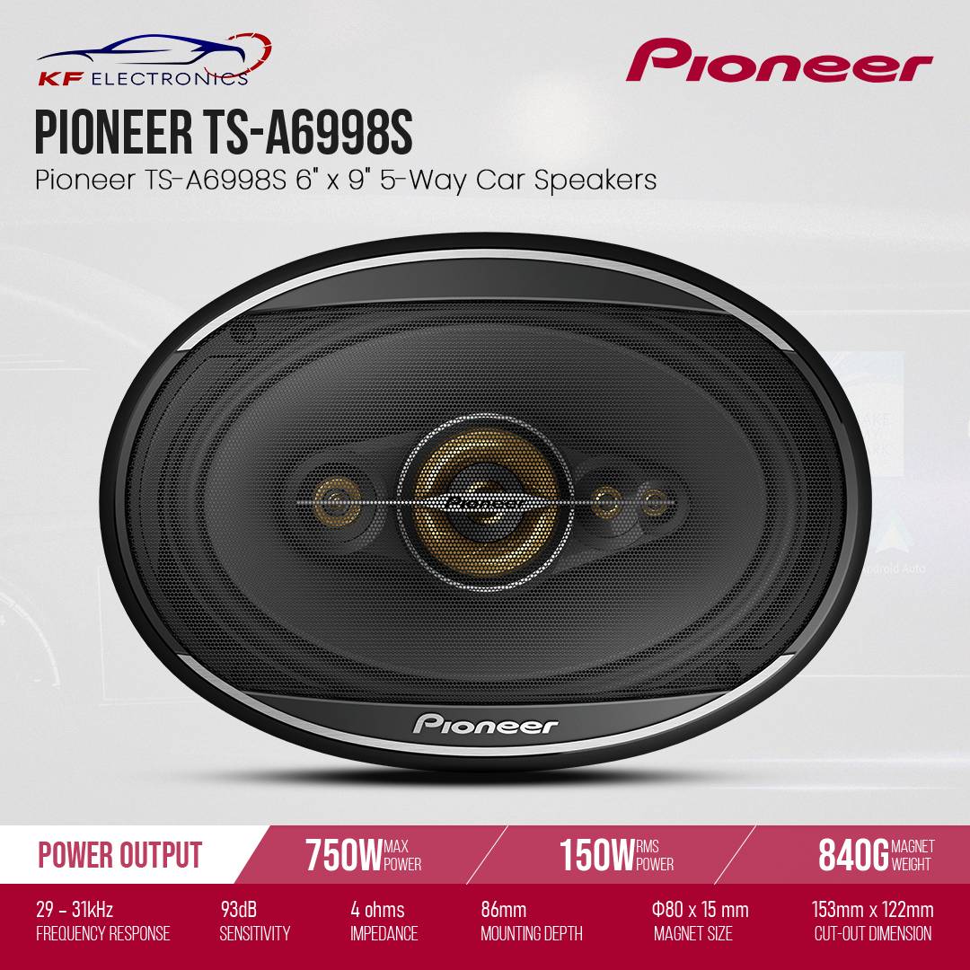 Pioneer TS-A6998S 6x9 5-Way Car Speakers | 750W Max