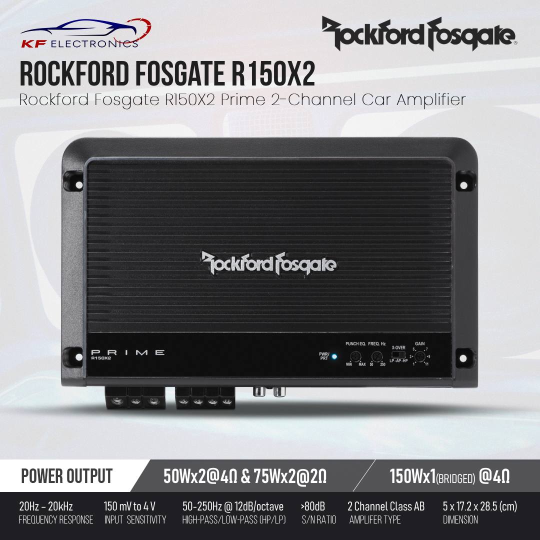Rockford Fosgate R150X2 2-Channel Car Amplifier – 50W x 2 RMS